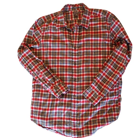 Eddie Bauer Relaxed Fit Plaid Flannel Shirt - Picture 1 of 4